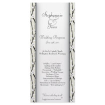 25 4x9 Wedding Program Winter Blossom Rack Card