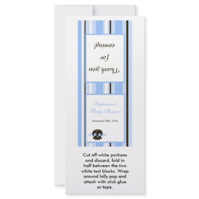 25 Lollipop Topper Boy Blue Punk Rocker Skull Custom Rack Card by thepapergenius
