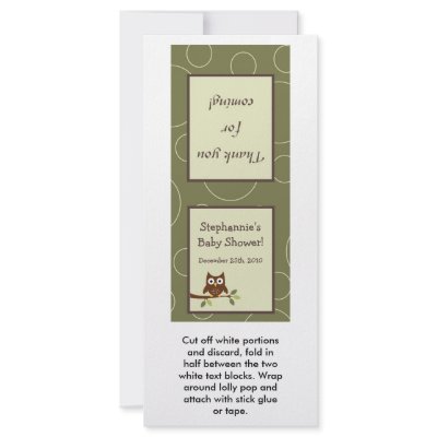 25 Lollipop Topper Forrest Animal Owl Deer Bird Full Color Rack Card by thepapergenius