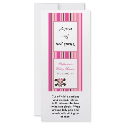 25 Lollipop Topper Girly Girl Pink Punk Rock Skull Custom Rack Card by thepapergenius