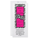 25 Lollipop Topper Hot Pink Zebra Print Rack Card Template