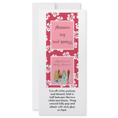 25 Lollipop Topper Pink Hawaiian Luau Tropical Rack Card Template by AnnLeeDesigns