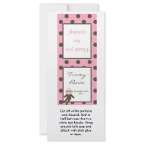 25 Lollipop Topper Pink Sock Monkey Custom Rack Cards