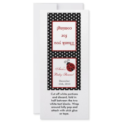25 Lollipop Topper Red Ladybug Rack Card by AnnLeeDesigns