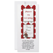 25 Lollipop Topper Red Sock Monkey Argyle Rack Cards