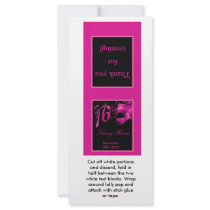 25 Lollipop Topper Sweet 16 Hot Pink Black Party Rack Cards