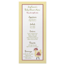 25 Menu Cards Abby's Farm Pink Girly Barn Animal Rack Card Design