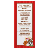 25 Menu Cards All Star Red Rack Card