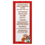 25 Menu Cards All Star Red Rack Card
