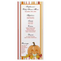 25 Menu Cards Autumn Fall Pumpkin Baby Full Color Rack Card