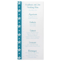 25 Menu Cards Blue Daisies Rack Card Design