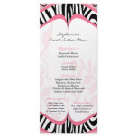 25 Menu Cards Girly Butterfly Zebra Print Pattern Rack Card Template