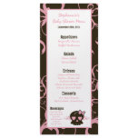 25 Menu Cards Girly Girl Pink Punk Rock Skull Flam Personalized Rack Card