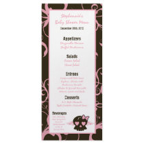 25 Menu Cards Girly Girl Pink Punk Rock Skull Flam Personalized Rack Card