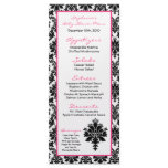25 Menu Cards Hot Pink Black Damask Rack Card Design