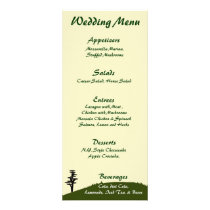 25 Menu Cards Japanese Green Hill Top Temple Tree Rack Cards