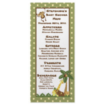 25 Menu Cards Jungle Babies Customized Rack Card