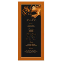 25 Menu Cards Mis XV Orange Black Party Rack Card Design