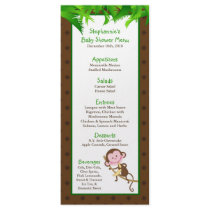 25 Menu Cards Monkey Swing Jungle Safari Zoo Anima Custom Rack Cards