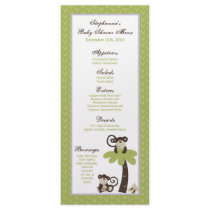 25 Menu Cards Monkey Time Zoo Animal Full Color Rack Card