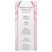25 Menu Cards Pink Cherry Blossom Rack Card Design
