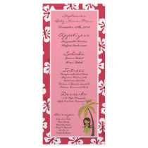 25 Menu Cards Pink Hawaiian Luau Tropical Customized Rack Card