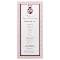 25 Menu Cards Pink Ladybug Rack Card Template