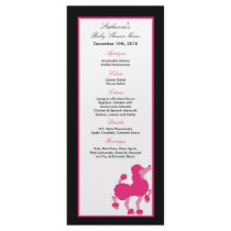 25 Menu Cards Pink Poodle Paris Eiffel Tower Custom Rack Card