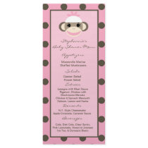 25 Menu Cards Pink Sock Monkey Rack Card Template