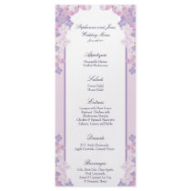 25 Menu Cards Purple Hydrangea Custom Rack Card