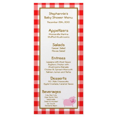 25 Menu Cards Red Barn Farm Animals Customized Rack Card by thepapergenius