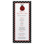 25 Menu Cards Red Ladybug Rack Cards
