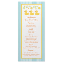 25 Menu Cards Rubber Ducky Bubbles Rack Card