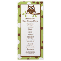 25 Menu Cards Woodland Friends Owl Rack Card Design