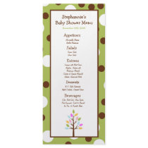 25 Menu Cards Woodland Friends Tree Personalized Rack Card