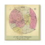 25 Miles Around Minneapolis - 1881 Map Fridge Magnet
