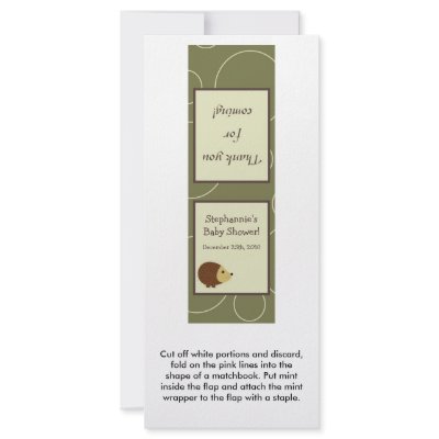 25 Mint Matchbook Forrest Animal Owl Deer Bird Custom Rack Card by thepapergenius