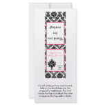 25 Mint Matchbooks Hot Pink Black Damask Personalized Rack Card