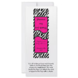 25 Mint Matchbooks Hot Pink Zebra Print Custom Rack Cards