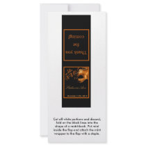 25 Mint Matchbooks Mis XV Orange Black Personalized Rack Card