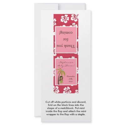 25 Mint Matchbooks Pink Hawaiian Luau Tropical Rack Card by AnnLeeDesigns