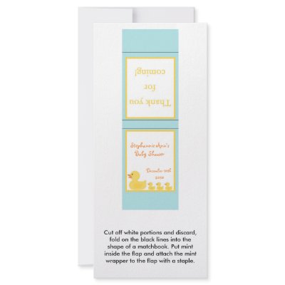 25 Mint Matchbooks Rubber Ducky Bubbles Rack Card by AnnLeeDesigns