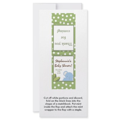 25 Mint Matchbooks Safari Jungle Elephant Green Rack Card Template by AnnLeeDesigns