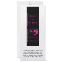25 Mint Matchbooks Sweet 16 Hot Pink Black Party Custom Rack Cards