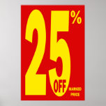 25 PERCENT OFF MARKED PRICE posters