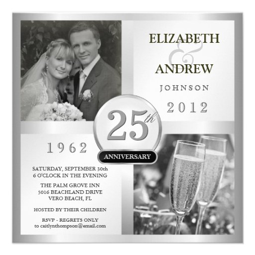 25 Silver Wedding Anniversary - Photo Invitations