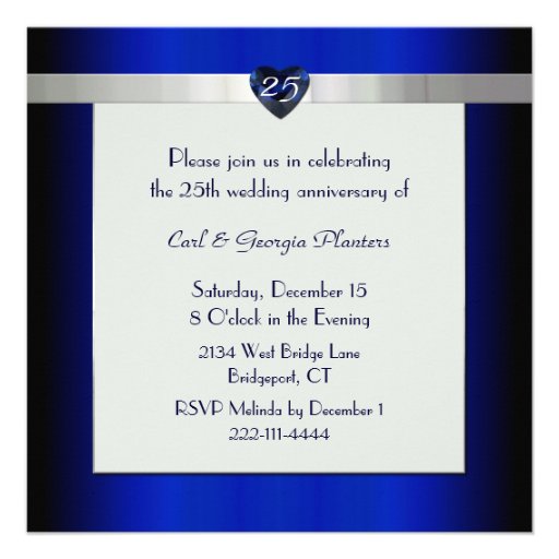 25 Wedding Anniversary Party Invitation