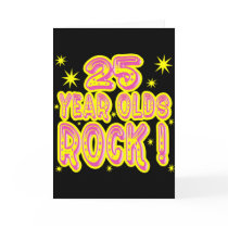 25 Year Olds Rock! (Pink) Greeting Card by TShirtDotCom 25 Year Olds Rock! (Pink) Greeting Card