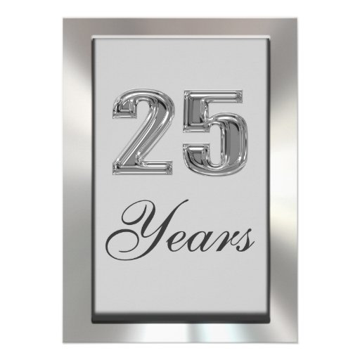 25 Years Silver Anniversary Invitation