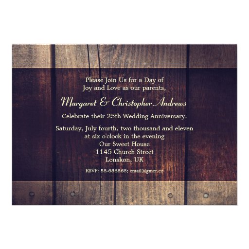 25 years wedding anniversary unique invitations